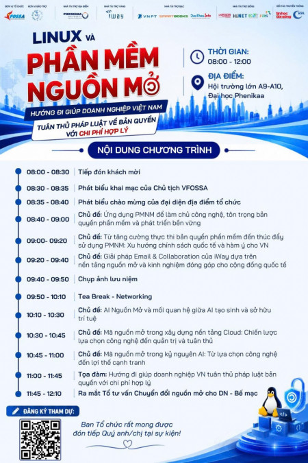 Công bố lịch trình dự kiến Hội thảo VFOSSA 2026: Cùng 7 Chuyên gia giải quyết bài toán bản quyền từ góc nhìn pháp lý, cung cấp và ứng dụng