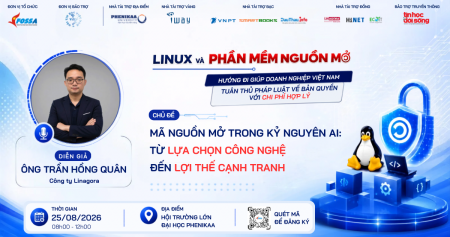 Kỹ sư Trần Hồng Quân (LINAGORA) - Diễn giả Hội thảo VFOSSA 2026: Mã nguồn mở trong kỷ nguyên AI - Từ lựa chọn công nghệ đến lợi thế cạnh tranh