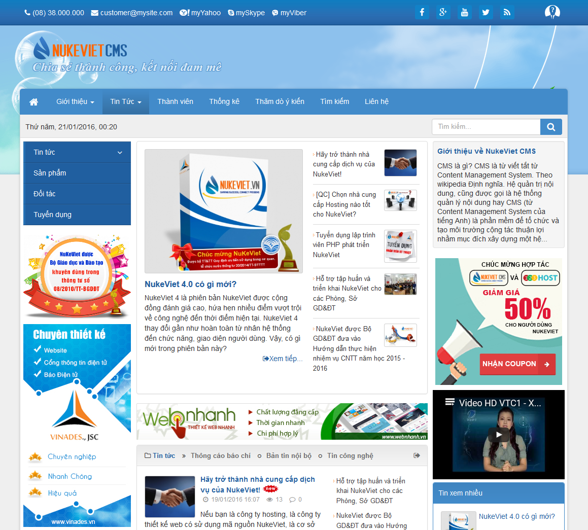 NukeViet chính thức ra mắt CMS phiên bản mới - thế hệ NukeViet CMS 4.0