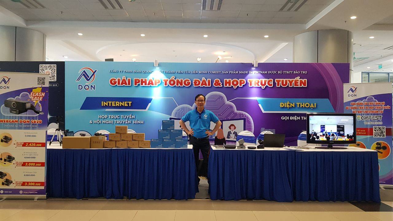 Gian hàng của Công ty TNHH Đỉnh Quang (Công ty DQN) tại Techfest 2020