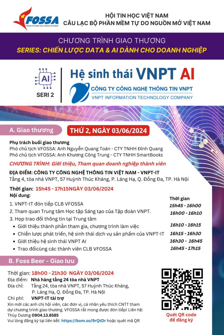 THÔNG BÁO VỀ CHƯƠNG TRÌNH GIAO THƯƠNG CLB VFOSSA