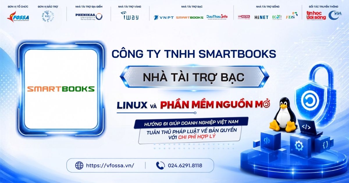 SmartBooks đồng hành cùng sự kiện Linux & Phần mềm Nguồn mở với vai trò Nhà tài trợ Bạc
