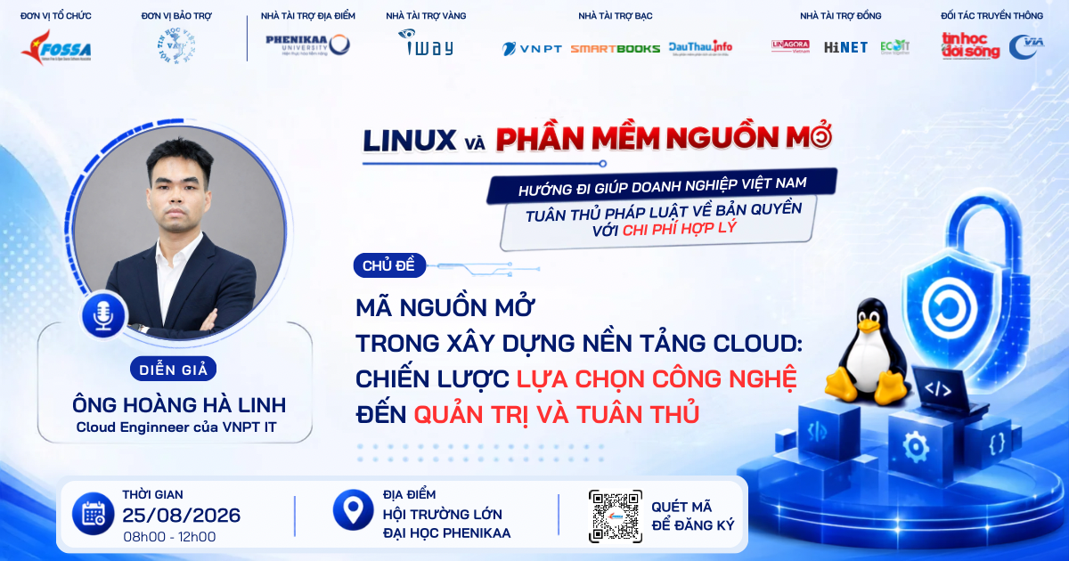 Kỹ sư Hoàng Hà Linh (VNPT-IT) - Diễn giả Hội thảo VFOSSA 2026: Mã nguồn mở trong xây dựng nền tảng Cloud - Từ chiến lược lựa chọn công nghệ đến quản trị và tuân thủ